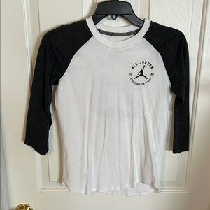 Jordan Kids 3/4 raglan Sleeve Tee - Black and White. Size M. Preowned